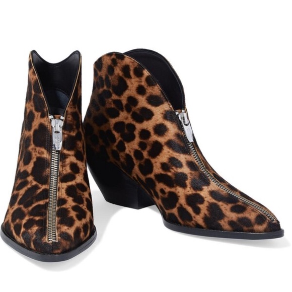SIGERSON MORRISON Hamish leopard print calf hair ankle boot fashion booties 37.5 - Picture 4 of 9